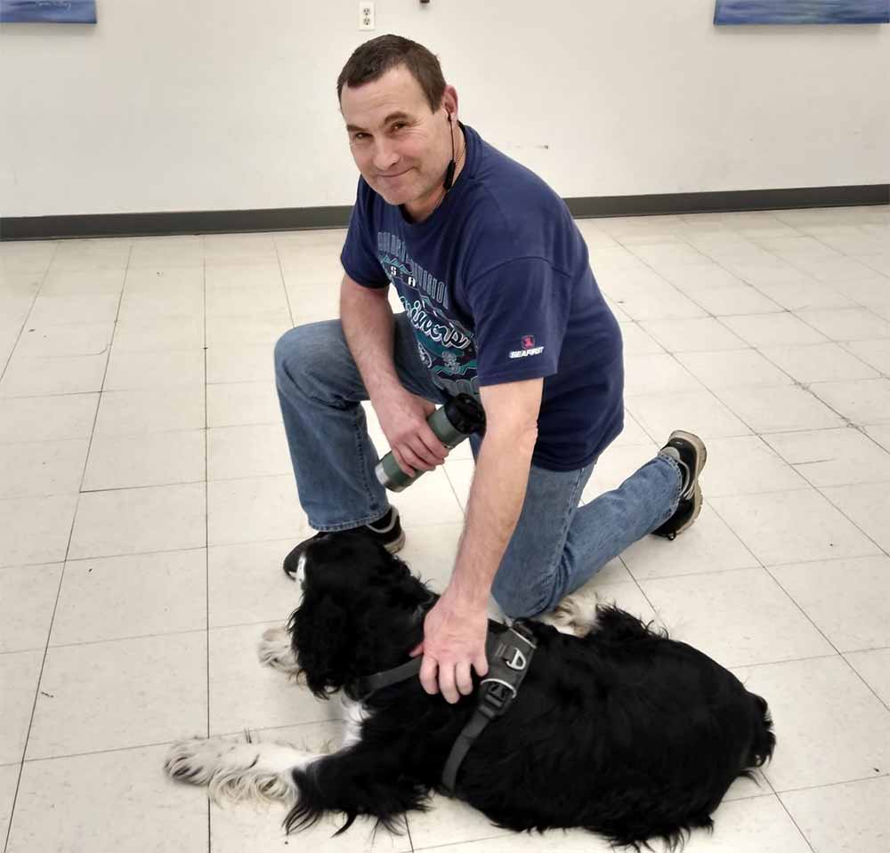 Mike with his dog Oreo - who recently passed away. He saw your donations make a very real difference in his life.