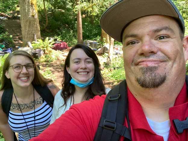 Dane and staff outreach street connect with Libby and she tells her story of renewal.
